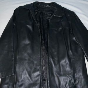 Ladies black leather jacket
